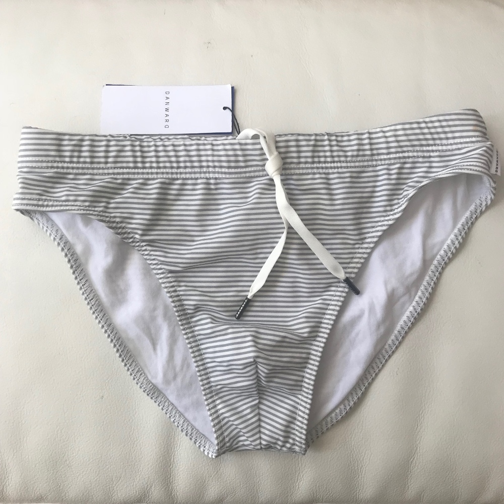 Dan Ward Mini Stripe Brief -  Light Gray